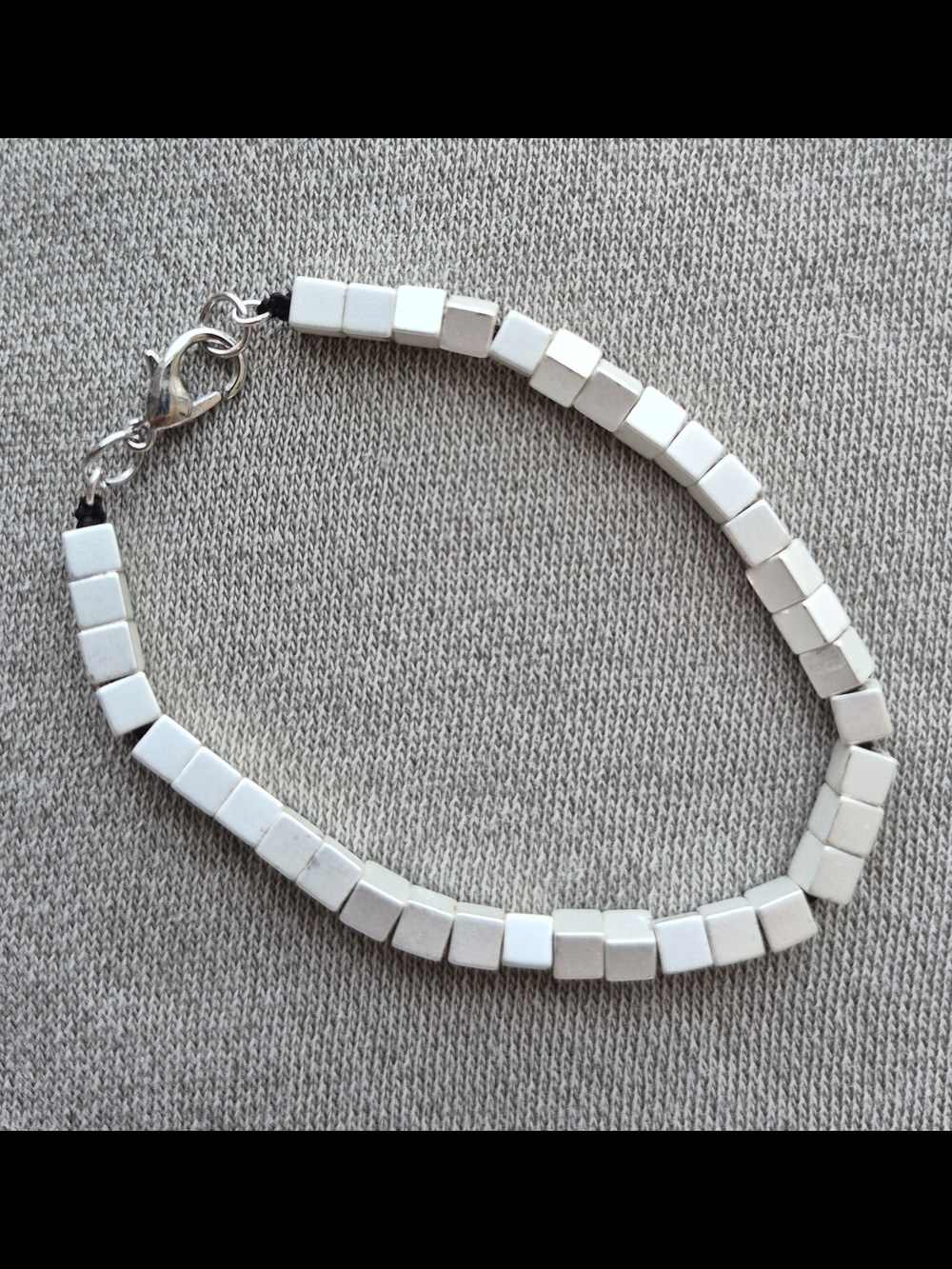 White Cube Bead Bracelet - Women Jewelry
